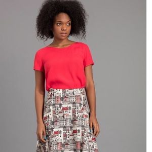 Etta top in red crepe